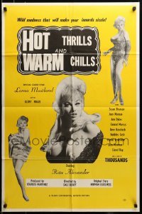 2z300 HOT THRILLS & WARM CHILLS 25x38 1sh '67 sexy Rita Alexander & guest star Lorna Maitland!