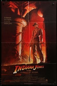 2z462 INDIANA JONES & THE TEMPLE OF DOOM NSS style 1sh '84 great art of Harrison Ford by Bruce Wolfe