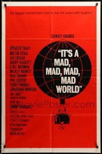 2z930 IT'S A MAD, MAD, MAD, MAD WORLD style B 1sh '64 best different Saul Bass-like balloon art!