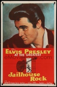 2z675 JAILHOUSE ROCK 1sh '57 classic art of rock & roll king Elvis Presley by Bradshaw Crandell!