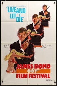 2z623 JAMES BOND 007 FILM FESTIVAL style A 1sh '76 art of Roger Moore as 007 w/sexy girl!