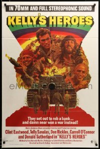 2z799 KELLY'S HEROES 1sh '70 Clint Eastwood, Telly Savalas, Don Rickles, Donald Sutherland in 70MM