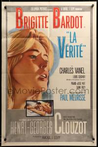 2z244 LA VERITE 1sh '61 super sexy Brigitte Bardot, Henri-Georges Clouzot!