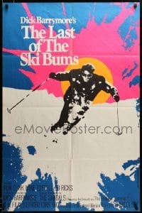 2z883 LAST OF THE SKI BUMS 1sh '69 great image of man skiing down mountain on fresh powder!