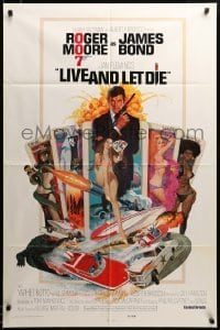2z618 LIVE & LET DIE East Hemi 1sh '73 Moore as James Bond by Robert McGinnis, no-TA logo design!