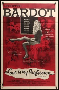 2z247 LOVE IS MY PROFESSION 1sh '59 Georges Simoneon's En Cas de Malheur, sexy Brigitte Bardot!
