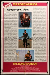 2z155 MAD MAX 2: THE ROAD WARRIOR 1sh '82 George Miller, Mel Gibson, Time Magazine design!