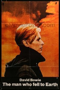 2z161 MAN WHO FELL TO EARTH 1sh '76 Nicolas Roeg, David Bowie close up profile!