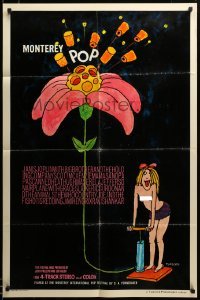2z973 MONTEREY POP 1sh '68 D.A. Pennebaker, rock & roll, great sexy Tomi Ungerer art!