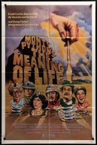 2z564 MONTY PYTHON'S THE MEANING OF LIFE 1sh '83 Garland artwork of the screwy Monty Python cast!