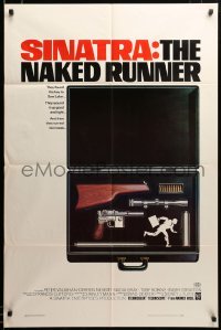 2z414 NAKED RUNNER 1sh '67 Frank Sinatra, cool image of sniper rifle gun dismantled in suitcase!