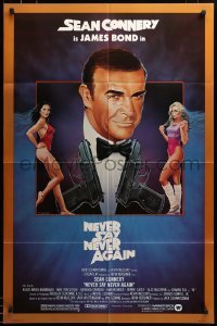 2z645 NEVER SAY NEVER AGAIN 1sh '83 art of Sean Connery as James Bond 007 by Obrero!