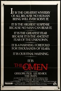 2z168 OMEN style E 1sh '76 it is a warning foretold for thousands of years, our final warning!