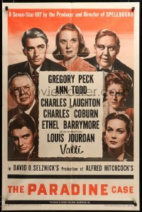2z037 PARADINE CASE style A 1sh '48 Alfred Hitchcock, Gregory Peck, Todd, Laughton & top cast!