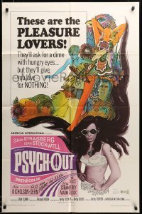 2z311 PSYCH-OUT 1sh '68 AIP, psychedelic drugs, sexy pleasure lover Susan Strasberg, Dick Clark!