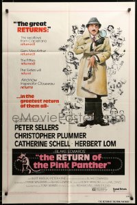 2z588 RETURN OF THE PINK PANTHER style B 1sh '75 Peter Sellers as Inspector Jacques Clouseau!