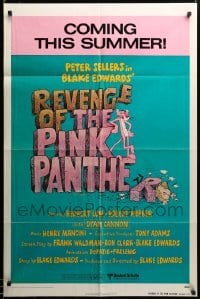 2z589 REVENGE OF THE PINK PANTHER advance 1sh '78 Peter Sellers, Blake Edwards, funny cartoon art!
