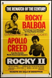 2z891 ROCKY II 1sh '79 Sylvester Stallone & Carl Weathers, the rematch of the century!