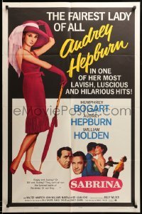 2z236 SABRINA 1sh R65 the fairest lady of all Audrey Hepburn, Humphrey Bogart, Holden, Wilder!