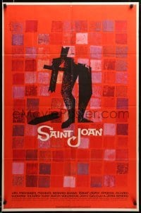 2z938 SAINT JOAN 1sh '57 Joan of Arc, directed by Otto Preminger, wonderful Saul Bass art!