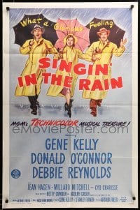 2z987 SINGIN' IN THE RAIN 1sh R62 Gene Kelly, Donald O'Connor, Debbie Reynolds, classic musical!