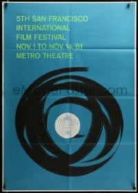 2z912 5th SAN FRANCISCO INTERNATIONAL FILM FESTIVAL 29x41 film festival poster '61 Saul Bass art!