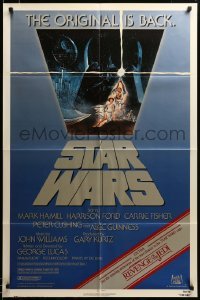 2z488 STAR WARS NSS style 1sh R82 George Lucas, art by Tom Jung, advertising Revenge of the Jedi!
