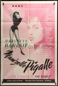 2z251 THAT NAUGHTY GIRL 1sh '58 close up of sexy Brigitte Bardot, Mam'zelle Pigalle!
