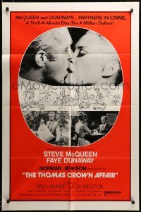 2z739 THOMAS CROWN AFFAIR int'l 1sh R75 Steve McQueen & sexy Faye Dunaway, cool art and images!