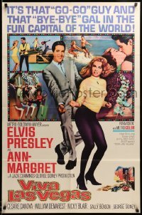 2z692 VIVA LAS VEGAS 1sh '64 montage of images of of go-go guy Elvis Presley & sexy Ann-Margret!