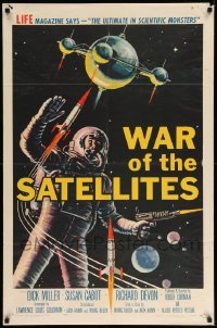 2z077 WAR OF THE SATELLITES 1sh '58 the ultimate in scientific monsters, cool astronaut art!