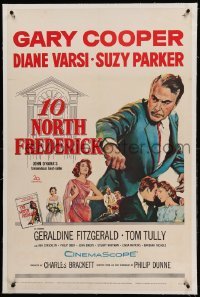 3a185 10 NORTH FREDERICK linen 1sh '58 Gary Cooper, Diane Varsi, from John O'Hara's best-seller!