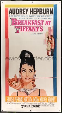3a024 BREAKFAST AT TIFFANY'S linen 3sh 1961 classic McGinnis art of sexy elegant Audrey Hepburn!