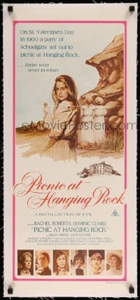 3a067 PICNIC AT HANGING ROCK linen Aust daybill '75 Peter Weir classic about vanishing schoolgirls!