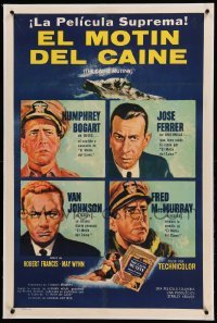 3a212 CAINE MUTINY linen Spanish/US 1sh '54 Humphrey Bogart, Jose Ferrer, Van Johnson & MacMurray!