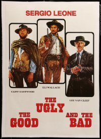 3a473 GOOD, THE BAD & THE UGLY linen 15x21 Chilean commercial poster '90s cool art w/ English title!