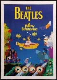 3a489 YELLOW SUBMARINE linen blue style 15x21 Chilean commercial poster '00s art of The Beatles!