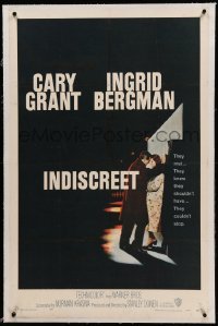 3a300 INDISCREET linen 1sh '58 Cary Grant & Ingrid Bergman, directed by Stanley Donen!
