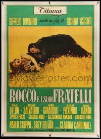3a016 ROCCO & HIS BROTHERS linen Italian 1p '60 Luchino Visconti, like 2-panel, never before seen!