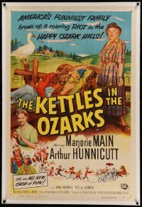3a310 KETTLES IN THE OZARKS linen 1sh '56 Marjorie Main as Ma brews up a roaring riot in the hills!
