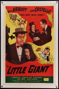3a321 LITTLE GIANT linen 1sh R51 Bud Abbott & Lou Costello sell vacuum cleaners, Realart!