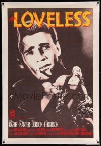 3a324 LOVELESS linen 1sh '82 art of young Willem Dafoe as biker, him and Kathryn Bigelow's first!