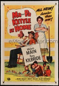 3a327 MA & PA KETTLE AT HOME linen 1sh '54 wacky hillbillies Marjorie Main & Percy Kilbride!