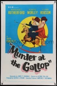 3a346 MURDER AT THE GALLOP linen int'l 1sh '63 Jung art of English detective Margaret Rutherford!