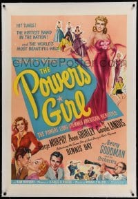 3a372 POWERS GIRL linen 1sh '42 sexy Carole Landis, Benny Goodman, George Murphy & Anne Shirley!