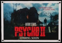 3a154 PSYCHO II linen 15x22 promo brochure '83 Anthony Perkins as Norman Bates by classic house!