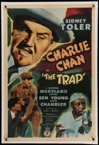 3a440 TRAP linen 1sh 1946 Sidney Toler as Charlie Chan, Mantan Moreland, Victor Sen Young, Kirk Alyn