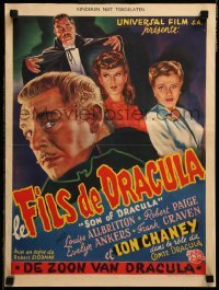 3b191 SON OF DRACULA Belgian '40s Lon Chaney Jr. as Count Alucard, Robert Paige, different!