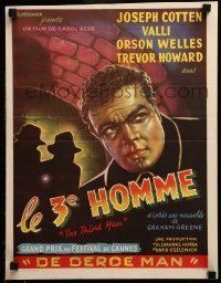 3b192 THIRD MAN Belgian '49 Carol Reed, film noir art of Orson Welles chased in sewer, ultra rare!