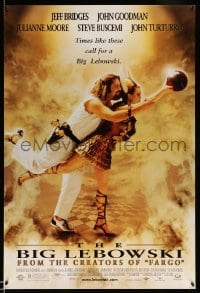 3b059 BIG LEBOWSKI DS 1sh '98 Coen Bros cult classic, Jeff Bridges bowling with Julianne Moore!